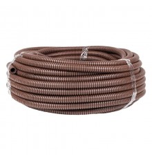 Труба гибкая гофрированная ПВХ 16мм с протяжкой (25м) темное дерево  tg-z-16d  EKF