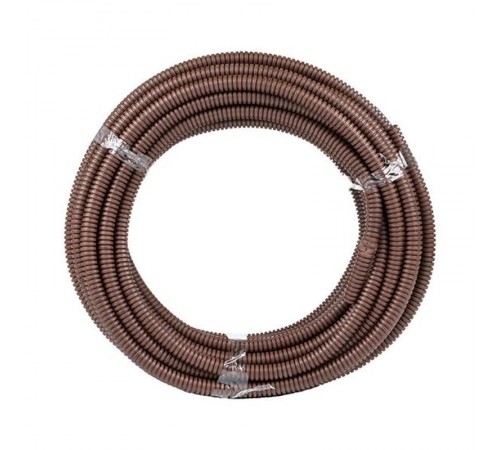 Труба гибкая гофрированная ПВХ 16мм с протяжкой (25м) темное дерево  tg-z-16d  EKF