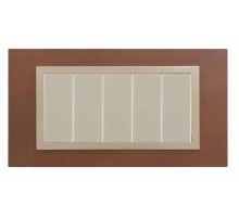 Simon 82 Рамка декоративная, (+суппорт), 5 узких (2 широких+1 узкий) модулей, S82C, Дерево, дуб-шампань  82957-66  Simon