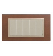 Simon 82 Рамка декоративная, (+суппорт), 5 узких (2 широких+1 узкий) модулей, S82C, Дерево, дуб-шампань  82957-66  Simon