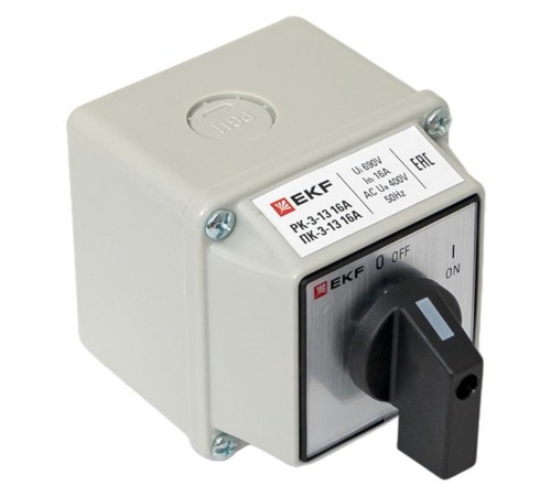 Переключатель кулачковый ПК-3-13 16А 3P "ВКЛ-ВЫКЛ" IP54 EKF PROxima  pk-3-13-16  EKF