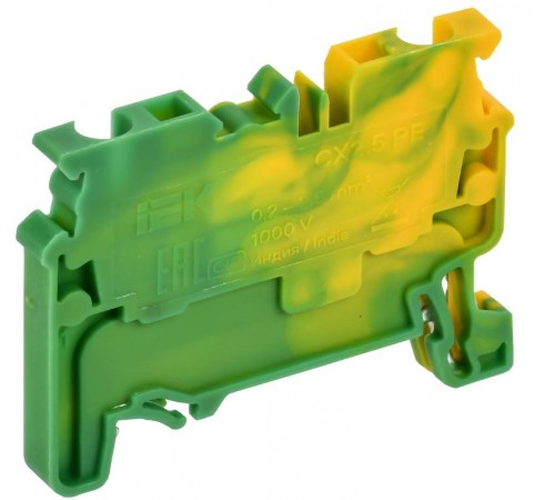 ARMAFIX Клемма пруж. CX2.5 PE 2,5мм2 проходная зазем.  AF-CT41-00-K52-002  IEK