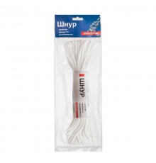 Шнур плетеный ПЭ 3,5 мм, 16-пряд, белый, 20 м  140350  Tech-KREP