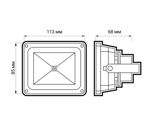 Прожектор светодиодный СДО PFL 10Вт RGB-RC/GR IP65  1005892  Jazzway