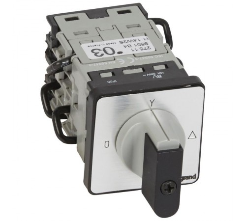 Переключатель трехфазного электродвигателя - на одно направление - PR 12 - 8 контактов - крепление на дверце  027511  Legrand