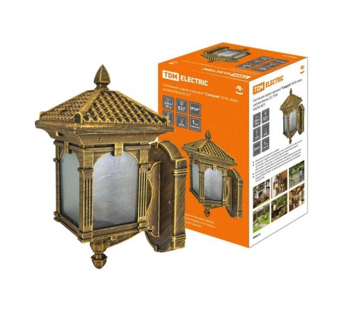 Светильник садово-парковый НБУ Самурай 60Вт ЛН/КЛЛ/LED Е27 IP54 вверх, шагрень/бронза  SQ0330-0077  TDM