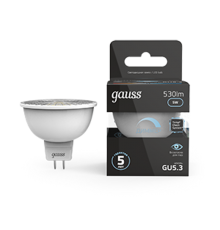 Лампа светодиодная LED 5Вт GU5.3-dim 220В 4100К MR16 диммируемая  101505205-D  Gauss