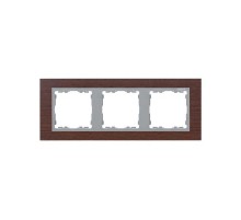 Simon 82 Рамка декоративная, 3 поста, S82 Nature, Дерево, венге-алюминий  82937-65  Simon
