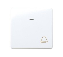 Simon 27 Выключатель 1-кл кнопочный с подсветкой, с пиктограммой "звонок", широкий модуль, 10А 250В,  27160-65  Simon