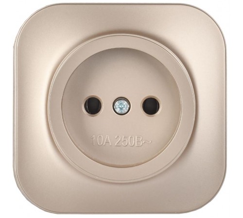 GLORY Розетка без з/к/ш о/у 10А РС20-2-ХШм шампань матовый  ERH10-K37M-10  IEK
