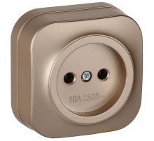 GLORY Розетка без з/к/ш о/у 10А РС20-2-ХШм шампань матовый  ERH10-K37M-10  IEK