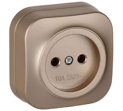 GLORY Розетка без з/к/ш о/у 10А РС20-2-ХШм шампань матовый  ERH10-K37M-10  IEK
