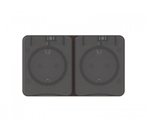 AtlasDesign Profi54 Коричневый О/У Розетка двойная с заземлением со шторками 16А  ATN546026  SE