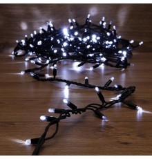 Гирлянда Нить (дюраплей) 10м, с эффектом мерцания, черный каучук, 230В, цвет Белый  315-195  NEON-NIGHT