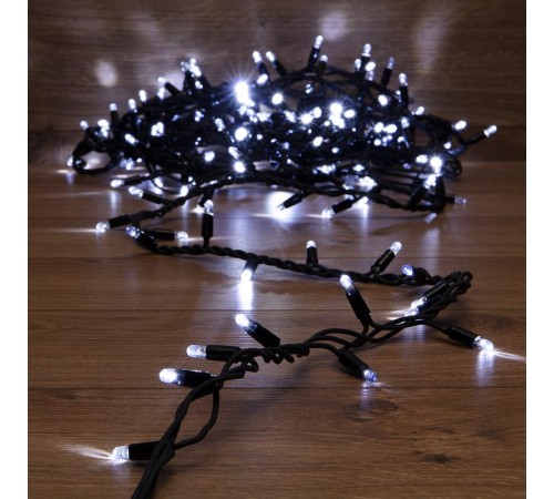 Гирлянда Нить (дюраплей) 10м, с эффектом мерцания, черный каучук, 230В, цвет Белый  315-195  NEON-NIGHT