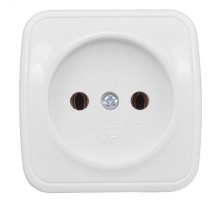 Минск Розетка 1-местная ОП 10А без заземления белая EKF Basic  EGR10-022-10  EKF