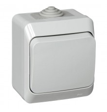 Этюд Серый О/У Выключатель 1-клавишный IP44  BA10-041C  SE