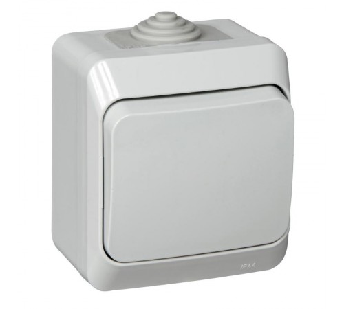 Этюд Серый О/У Выключатель 1-клавишный IP44  BA10-041C  SE