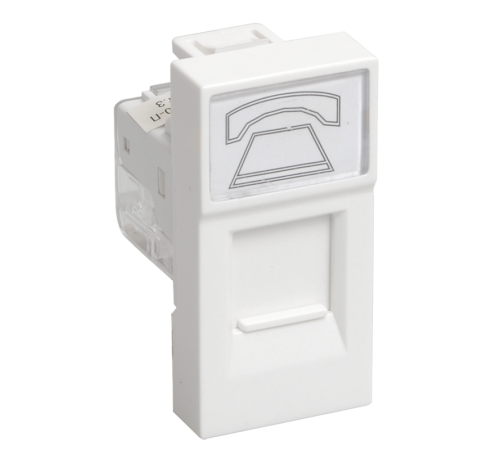 Розетка телефонная RJ-11 кат.3, 1 модуль. РКФ-10-00-П  CKK-40D-RT1-K01  IEK