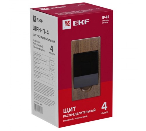Щит распределительный навесной ЩРН-П- 4 темное дерево IP41 EKF PROxima  pb40-n-4-dark  EKF