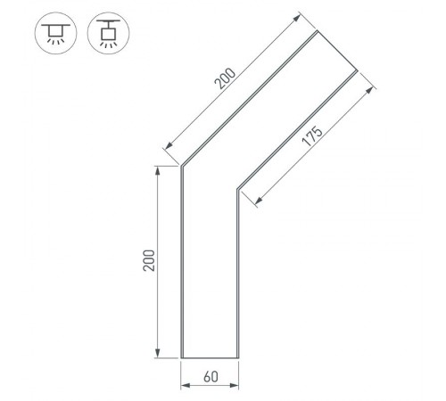 Угол SL-LINE-6070-135 (arlight, Металл)  030138  Arlight