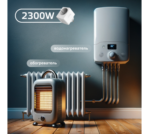 Сетевой переходник (Умная розетка) Smart Home 2300W 207-253V 10А IP20 c заземлением 1/6  5510122  Gauss