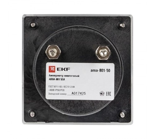 AMA-801 аналоговый на панель (80х80) круглый вырез 50А прямое подкл. PROxima    ama-801-50  EKF