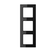 Рамка для вертикальной и горизонтальной установки, 3 поста; стекло; черный; A CREATION  AC583GLSW  Jung