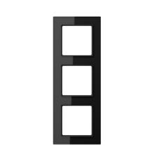 Рамка для вертикальной и горизонтальной установки, 3 поста; стекло; черный; A CREATION  AC583GLSW  Jung