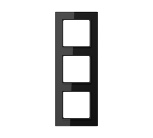 Рамка для вертикальной и горизонтальной установки, 3 поста; стекло; черный; A CREATION  AC583GLSW  Jung