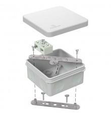 Коробка огнестойкая разветвительная для о/п двухкомпонентная 60-0210-FR6.0-4-2-Р Е15-Е60 RAL7035 80х80х40 серая  60-0210-7035-FR6.0-4-2-Р  Промрукав