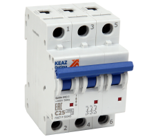 Выключатель автоматический трехполюсный на переменный ток OptiDin BM63-3C16-10-ОМ4-РЕГ   338680  КЭАЗ