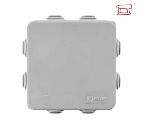 Коробка распределительная КМР-030-031 с крышкой наружная (85х85х40) 8 мембранных вводов IP54 розничный стикер PROxima  plc-kmr-030-031-r  EKF