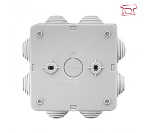 Коробка распределительная КМР-030-031 с крышкой наружная (85х85х40) 8 мембранных вводов IP54 розничный стикер PROxima  plc-kmr-030-031-r  EKF