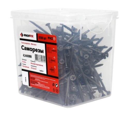 Саморез СГМ 4,2х90 усиленный (TWN) (200 шт) -контейнер  146501  PROFFIX
