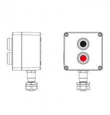 Взрывозащищенный пост управления из алюминия CPE-A-12-(1xP1B(11)-1xP1R(11))-1xKAEPM2MHK-20(C)1Ex d e IIC Т5 Gb / Ex tb IIIC T95°CDb IP66  2201.121.22