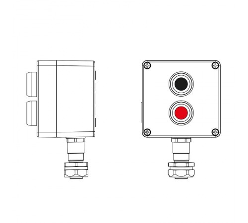 Взрывозащищенный пост управления из алюминия CPE-A-12-(1xP1B(11)-1xP1R(11))-1xKAEPM2MHK-20(C)1Ex d e IIC Т5 Gb / Ex tb IIIC T95°CDb IP66  2201.121.22
