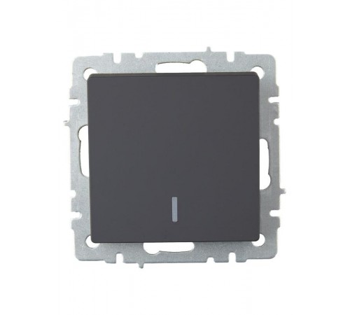 BRITE Выключатель 1-клавишный проходной с индикацией 10А ВС10-1-7-БрГ графит  BR-V12-1-10-K53  IEK