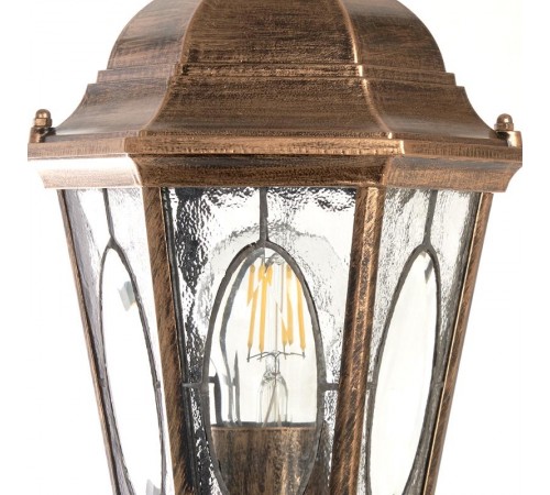 Светильник садово-парковый PL165 столб шестигранный 60W E27 230V, черное золото  11332  Feron