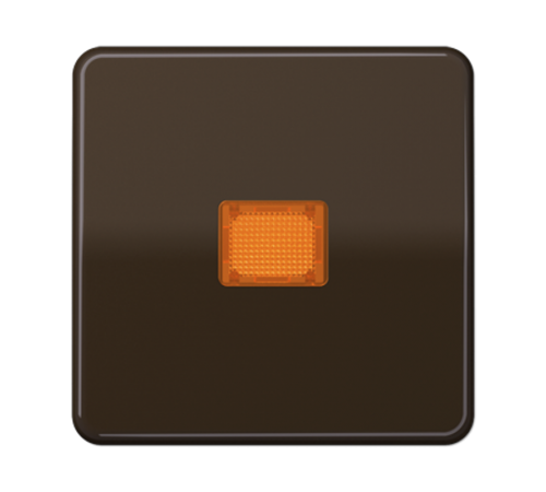Клавиша с оранжевым окошком для выключателя с подсветкой; коричневая CD590KOBR Jung