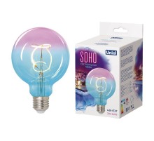 Лампа светодиодная LED-SF01-4W/SOHO/E27/CW BLUE/WINE GLS77TR LED SOHO. Синяя/винная колба. Спиральный филамент  UL-00005892  Uniel