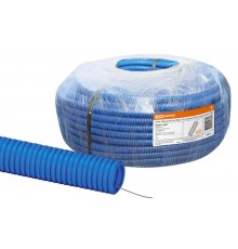 Труба гофрированная ПНД d 16 с зондом (100 м) легкая синяя  SQ0413-0021  TDM