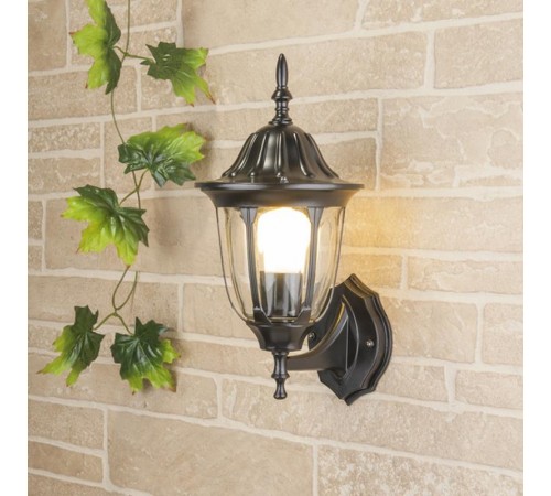 Светильник садово-парковый настенный 1002U черный / 9908-B (GL 1002U)  a033708  Elektrostandard