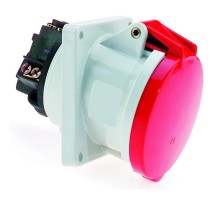 Розетка встраиваемая наклонная 63А 5p (3P+N+PE) IP44 400в фланец 114х114 12567 I 12567-Bals I Bals