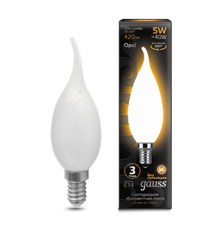 Лампа светодиодная LED 5Вт E14 220В 2700К свеча на ветру  104201105  Gauss
