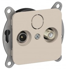 FLITE Розетка 2-ая TV+SAT экр. проходная РТВс-2-1-2-ФлЛ льняной  FI-AF23-P-K88  IEK