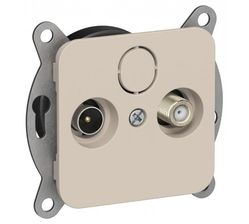 FLITE Розетка 2-ая TV+SAT экр. оконечная РТВс-2-1-1-ФлЛ льняной  FI-AF23-O-K88  IEK