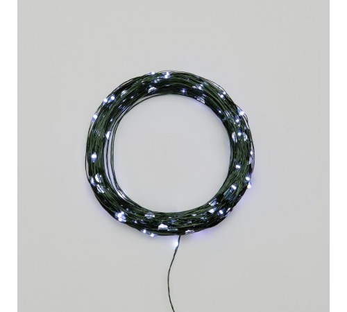 Гирлянда светодиодная Роса с контроллером 30м, 300LED, БЕЛЫЙ, IP20, 230В, зеленый провод  303-275  NEON-NIGHT