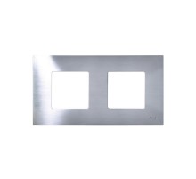 Simon 27 Накладка декоративная на рамку базовую, 2 поста, S27 Play, Metal, нержавеющая сталь  2700627-042  Simon