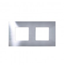 Simon 27 Накладка декоративная на рамку базовую, 2 поста, S27 Play, Metal, нержавеющая сталь  2700627-042  Simon